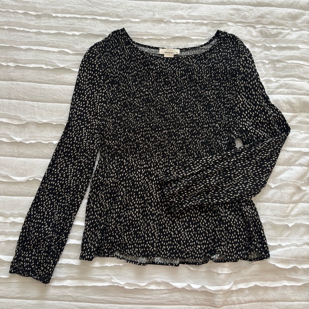 URBAN Romantics Black and White Patterned Blouse